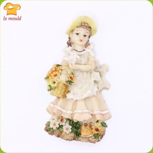 LXYY New Flower Fairy Fudge Chocolate Basket Girl Mould Angel Silicone Molds