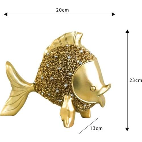 Nordic Lifelike Fish Figurine Resin Sculpture Goldfish Ornament Tabletop