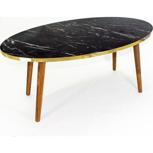 Modern Medium coffee table Wood Lathe Foot Ellipse Bendir Gold coffee tables table basse furniture living room table