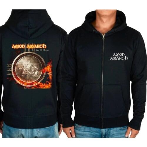 Amon Amarth Rock hoodies autumn winter jacket punk death heavy metal zipper sweatshirt fleece coin Fate of Norns