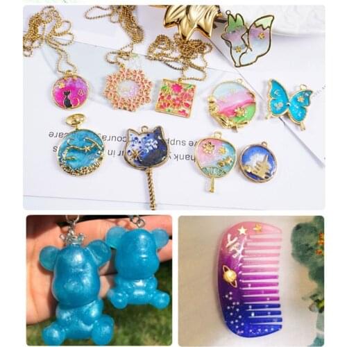 U90E Pearlescent Mica Pigment Powder Rainbow UV Resin Epoxy Craft DIY Jewelry Making