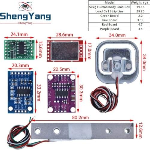 Load Cell 1KG 5KG 10KG 20KG HX711 AD Module Weight Sensor Electronic Scale Aluminum Alloy Weighing Pressure Sensor For Arduino