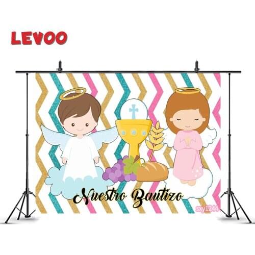 LEVOO Photographic Background Nuestro Bautizo Chalice Twins Baby Shower Photography Backdrop Photozone Photo Studio Vinyl Props