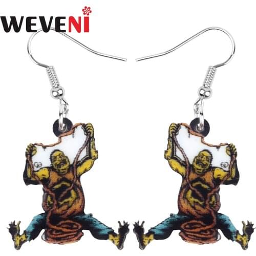 WEVENI Acrylic Halloween Anime Horror Zombie Earrings Drop Dangle Decorations Jewelry For Women Girls Teens Party Gift Accessory