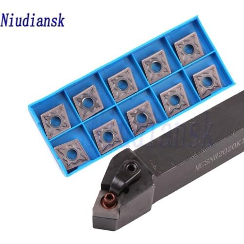 1pc MCSNR1616H12 External Turning Tool Holder MCSNR2020K12 MCSNR2525M12 CNC Lathe Tools MCSNL 10pcs CNMG1204 Carbide Inserts Set