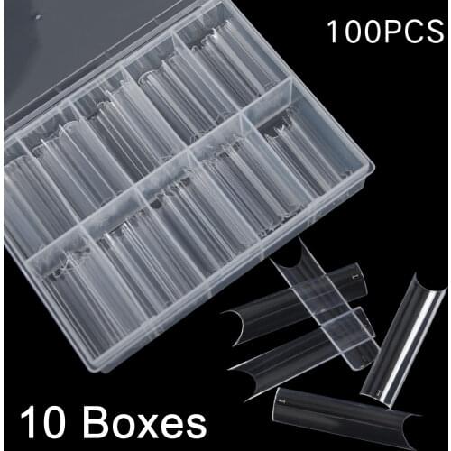10 Boxes XL Extra Long Square False Nail Tips C Curved Straight Nails Manicure Nail Art Salon Artificial Acrylic Fake Nails Art