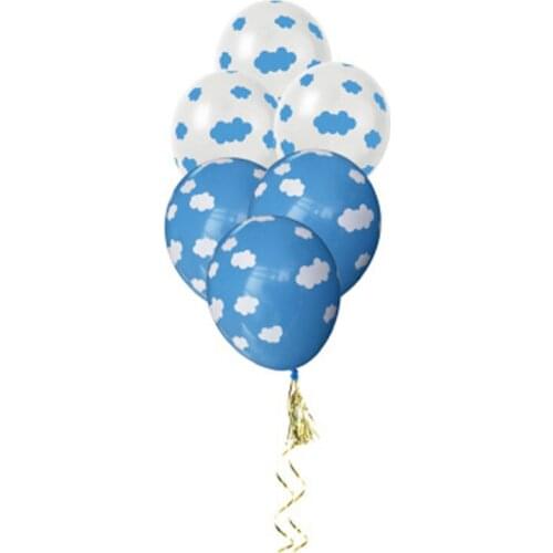 10pcs 12 Inch 2.8g Blue Sky Clouds Printed Latex Balloons Theme Party Birthday Decoration Wedding Arrangement Supplies