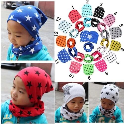 120sets/lot new fashion childrens star shape beanie&tube set/kids star hat/cap