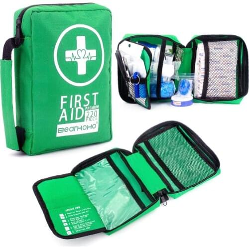 220Pcs Mini First Aid Kit Portable Water-Resistant First Aid Bag For Car Home Travel Hiking Camping Outdoor Emergency Kits
