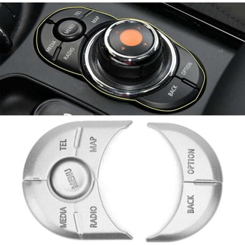 5pcs Multimedia Button Cover Trim Aluminum Alloy Stickers Fit for Mini Cooper F55 F56 F57 2014-2021 Car style