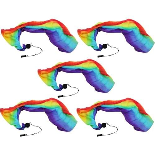 5pcs Retro Belly Dance Veil Silk Silk Balls Poi Dance Accessory