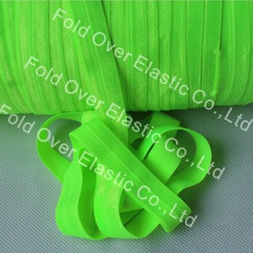 #544-key lime colors,1" inch (25mm) shinny solid fold over elastic ribbon,100yards/roll