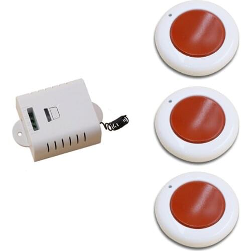 White and Red Wireless Remote Control Switch System 3Transmitter & 1 Receiver with Cover Momenrary Toggle Latched Adjustable