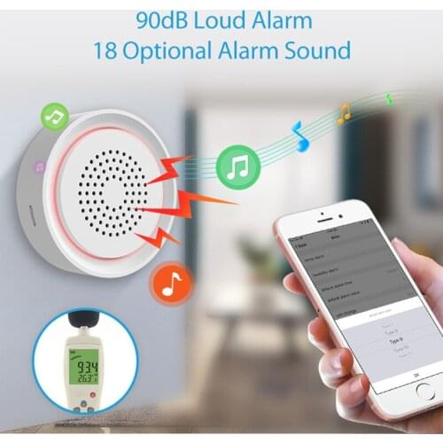 2.4GHz Tuya Smart Life Wireless WiFi Siren Alarm Sensor Sound and Light Alarm Siren Support for Alexa Home Security Hot Sale