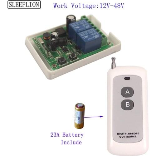 Sleeplion Access Door Gate Control System ON OFF 12V 24V 36V 48V 2CH Wireless RF Remote Control Switch Transmitter+ Receiver