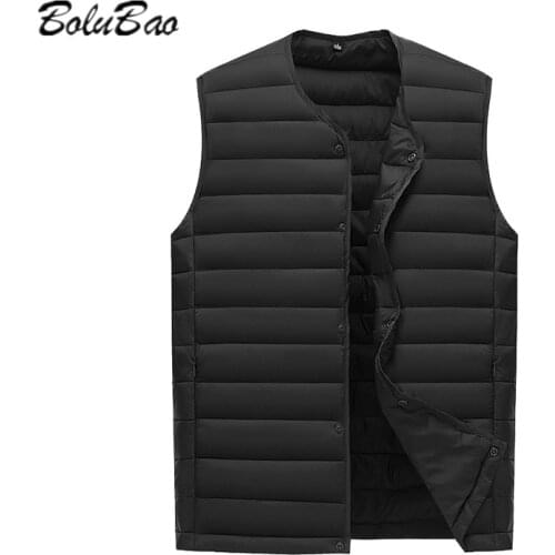 BOLUBAO New Arrival Men Sleeveless Jacket Winter Ultralight White Duck Down Vest Male Vest Mens Windproof Warm Waistcoat