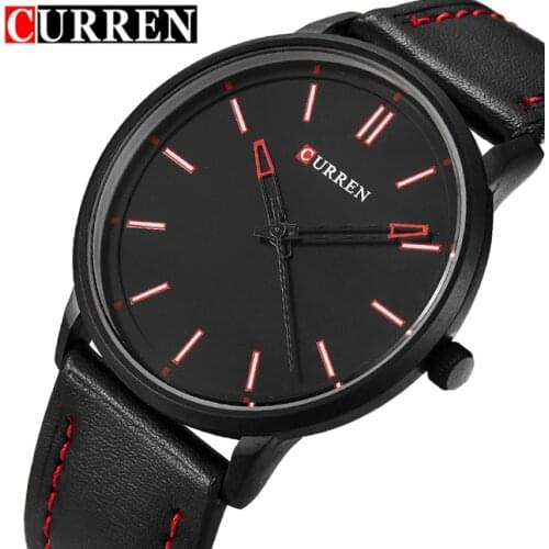 2018 New Luxury Brand Curren Fashion Sports Watches Men Leather Band Quartz Analog Clock Male Casual Ultra Thin Dial Wrist Watch