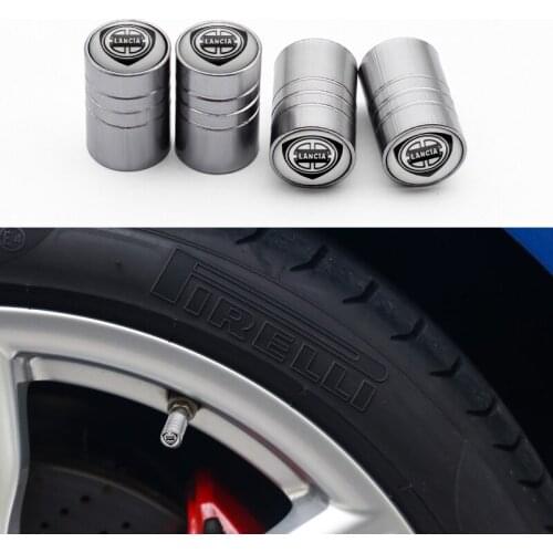 4pcs/1set Car Styling Car Wheel Tire Valve Stem Cap Cover Auto Accessories For Lancia Delta Ypsilon Lybra Musa Kappa Voyager
