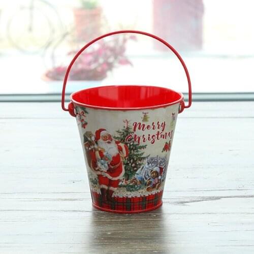 European Christmas Candy Gift Bucket New Year Decoration Desktop Snowman Pen Holder Decoration Food Storage Decorative Bucket