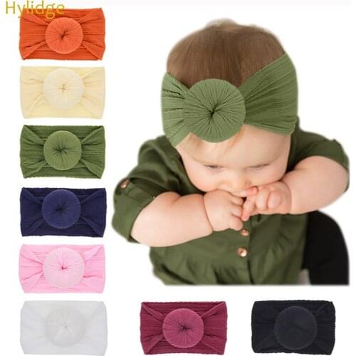 Hylidge Solid Color Turban Baby Headband for Girls Super Soft Seamless Hair Band Newborn Photograph Props Toddler Hair Bands