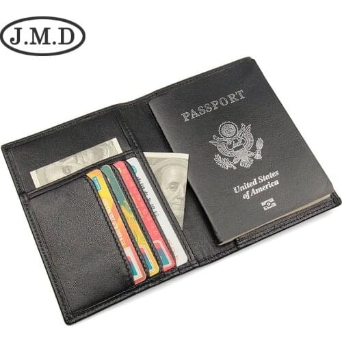 Leather Passport Bag Anti-theft Travel Wallet Multi-function Zipper Ultra-thin Ticket Holder Document Bag