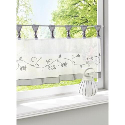 Beautiful decoration embroidery strap flower small kitchen coffee curtain door curtain