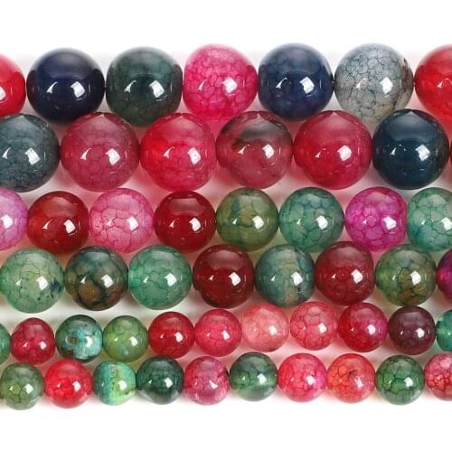 4-12mm Round Natural Stone Beads For Jewelry Making DIY Tourmaline Agates Stone Loose Spacer Beads Necklace Bracelet Handmade