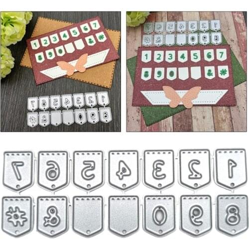 0-9 Number Flag Metal Cutting Dies Stencil DIY Scrapbooking Embossing Template