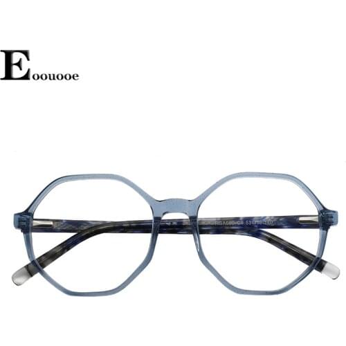 Polygon Glasse Frame Acetate Opticas Fashion Eyewear Prescription Optician Eyeglasses