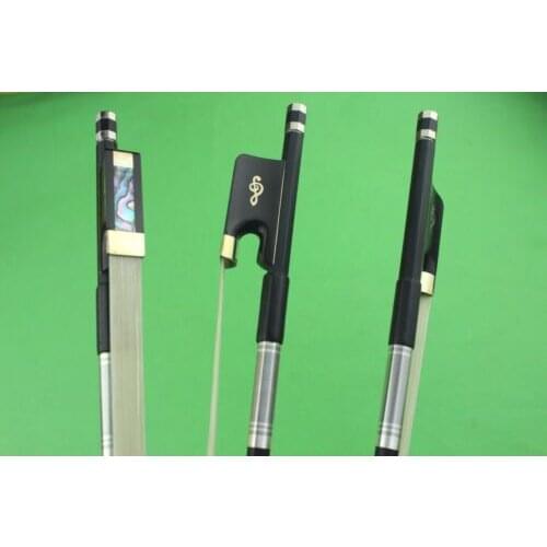 New high quality black 4/4 Carbon fiber cello bow Ebony Frog white horse hair