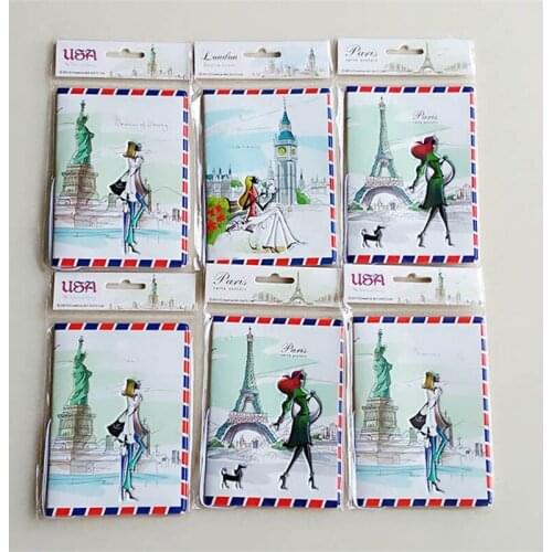Fashion Miss love travel Passport Cover ID Credit Card Bag 3D Design PVC Leather Business Card Holder Passport Holder 14*9.6CM