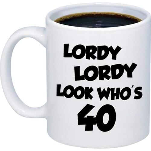 40th Birthday Gifts for Women Lordy Look Whos 40 Coffee Mug Funny Forty Born In Year 1978 Fortieth Novelty Cup