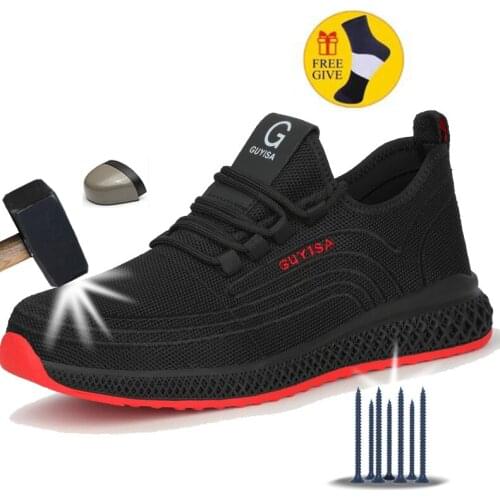 Loecktty Air Mesh Steel Toe Work Shoes Breathable Working Shoes Man Safety Lightweight Puncture-Proof Safety Boots Dropshipping
