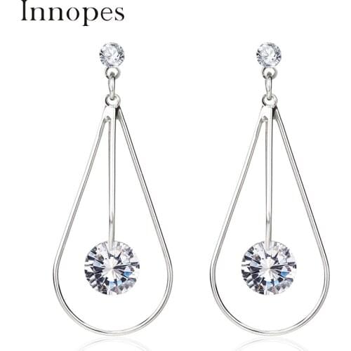 Innopes fashion jewelry cubic zirconia earrings crystal stud earring women accessories minimalist earrings gifts for women