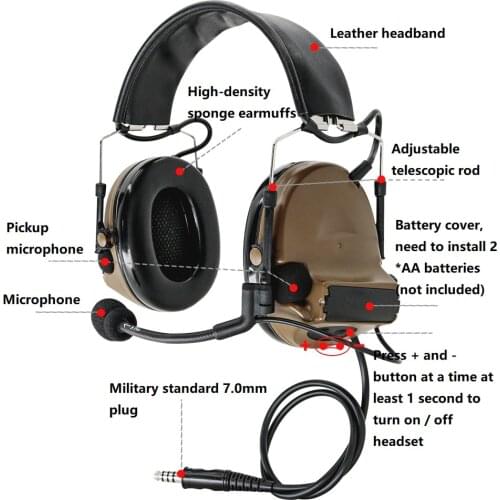 HEARING TACTICAL COMTAC II Hearing Protection Noise Reduction Pickup Military Airsoft Tactical Headset Hunting Shooting Headphon