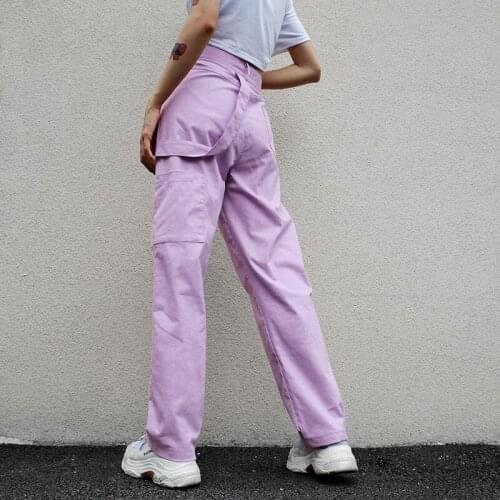 Loose High Waist Womens Pants Cotton Full Length Trousers Women 2018 Fashion Stretch Streetwear Cargo Pants Women