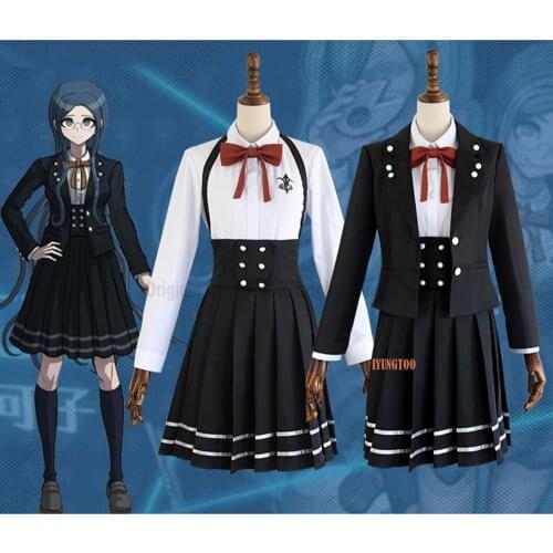 Danganronpa Dangan Ronpa V3 Shirogane Tsumugi Girl JK Uniform Halloween Party Cosplay Costume and Wigs,Customized Size Accepted