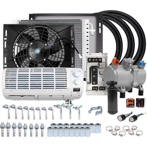 Universal Wall-mounted Auto Electric Air Conditioning Compressor Conditioner 12V 24V for Car Van Street Rod Hot Classic A/C