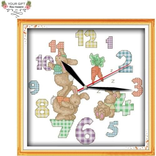 Your Gift G321 14CT 11CT Stamped and Counted Home Decoration Lovely Rabbits Cross Stitch