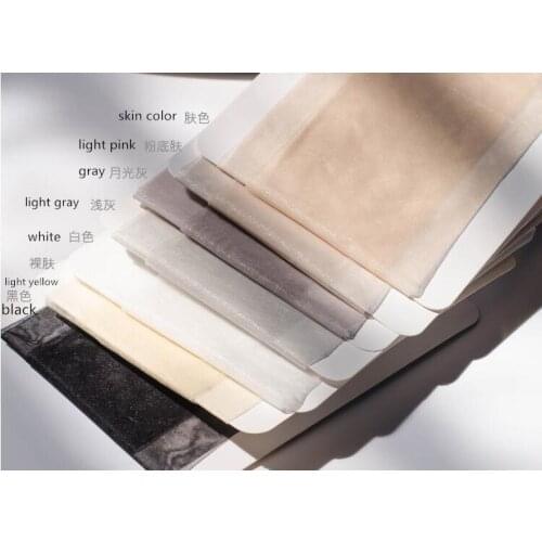 High quality 2D line file sexy invisible full transparent pantyhose pearl light flashing toe transparent sex stockings pantyhose