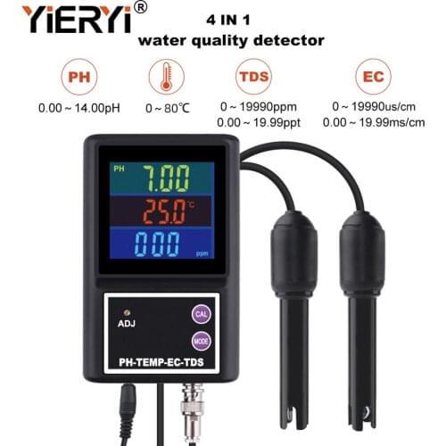 Yieryi 6 in 1 pH Temperature EC TDS meter tester Multiparameter water quality analyzer monitoring equipment for natatorium