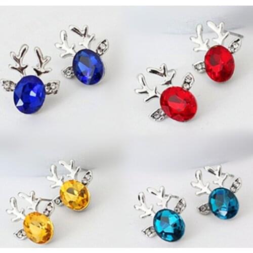 New Arrival Fashion Deer Stud Earrings For Women Party Christmas Gift Animal Earrings Crystal Antlers Earring Ladies Brincos
