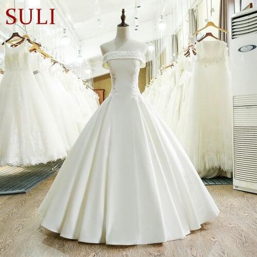 SL-215 Charming A-Line Satin 2017 Wedding Dress Made In China
