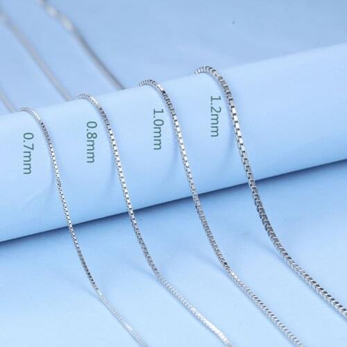 Wholesale 925 Sterling Silver 1.2mm Box Chain Necklace for Women Girls Kids Children 40cm-60cm,fashion 925 Jewelry gold / silver
