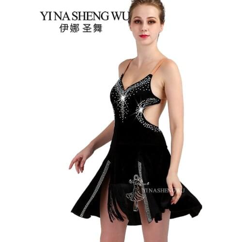 Women Latin Dance Competition Dress Adult New Sexy Professional Latin Dance Performance Sling Dress Children Can Be Customized