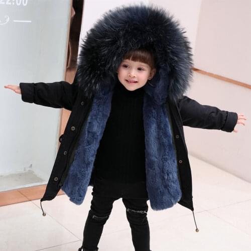 Winter Children Fur Coat 2021 Fashion Boys Girls Clothing Hooded Thick Warm Jacket Outerwear Parka Snowsuit Teenager Kid Clothes