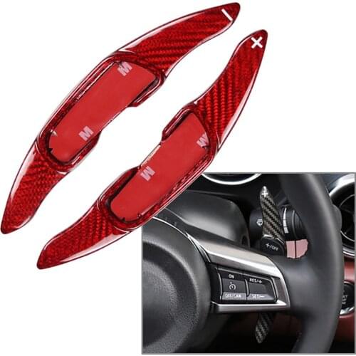 1Pair Carbon Fiber Steering Wheel Shifter Paddle Shift Extension For Mazda3 BM BN Mazda6 GJ GL CX-3 CX-5 CX5 CX3