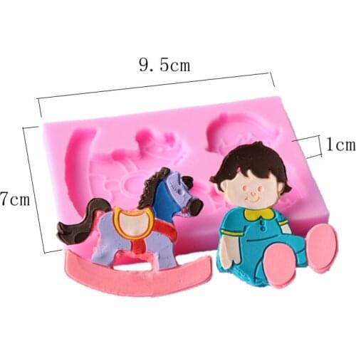 1 pcs 2 hole Trojan boy clay Cake Mold baking mold