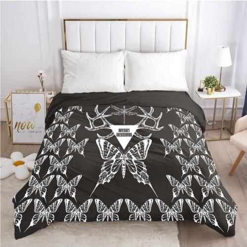 1PCS Duvet Cover Comforter/Quilt/Blanket Case With Zipper 220x240/140x200 Custom Bedding Postmodernism Black Butterfly