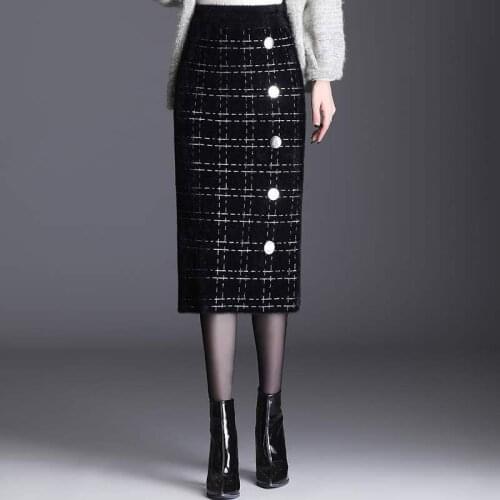 2021 Womens Fashion Autumn Winter Dress Female Party Long Female High Waist Warm Mi-long Skirt Ladies Fashionable Skirt H673